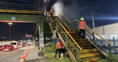 Prefeitura de Manaus inicia revitalização da passarela da avenida Pedro Teixeira em mais uma frente de obras noturnas