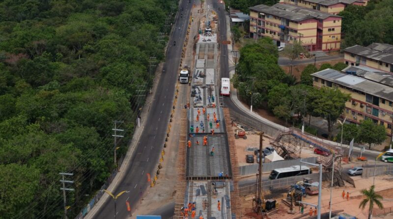 Prefeitura de Manaus avança na construção do complexo viário ‘Passarão’ com concretagem de duas estruturas
