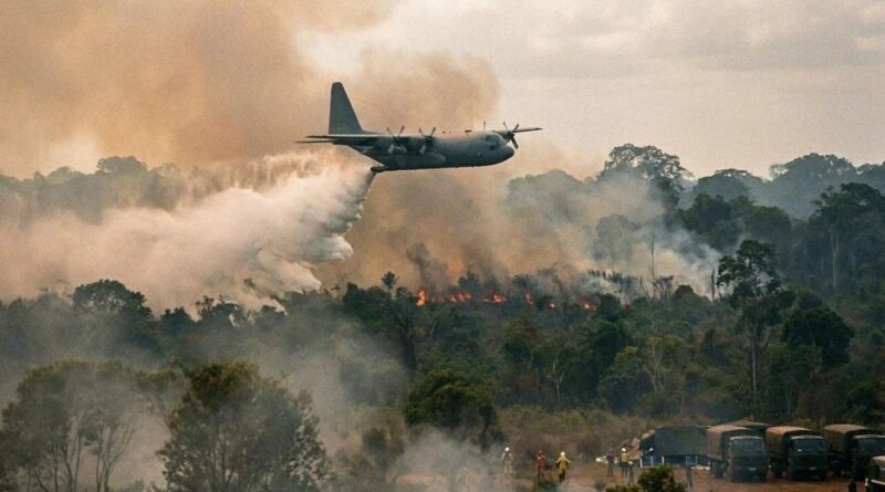 FAB inicia combate a queimadas no Amazonas com aviões KC-390